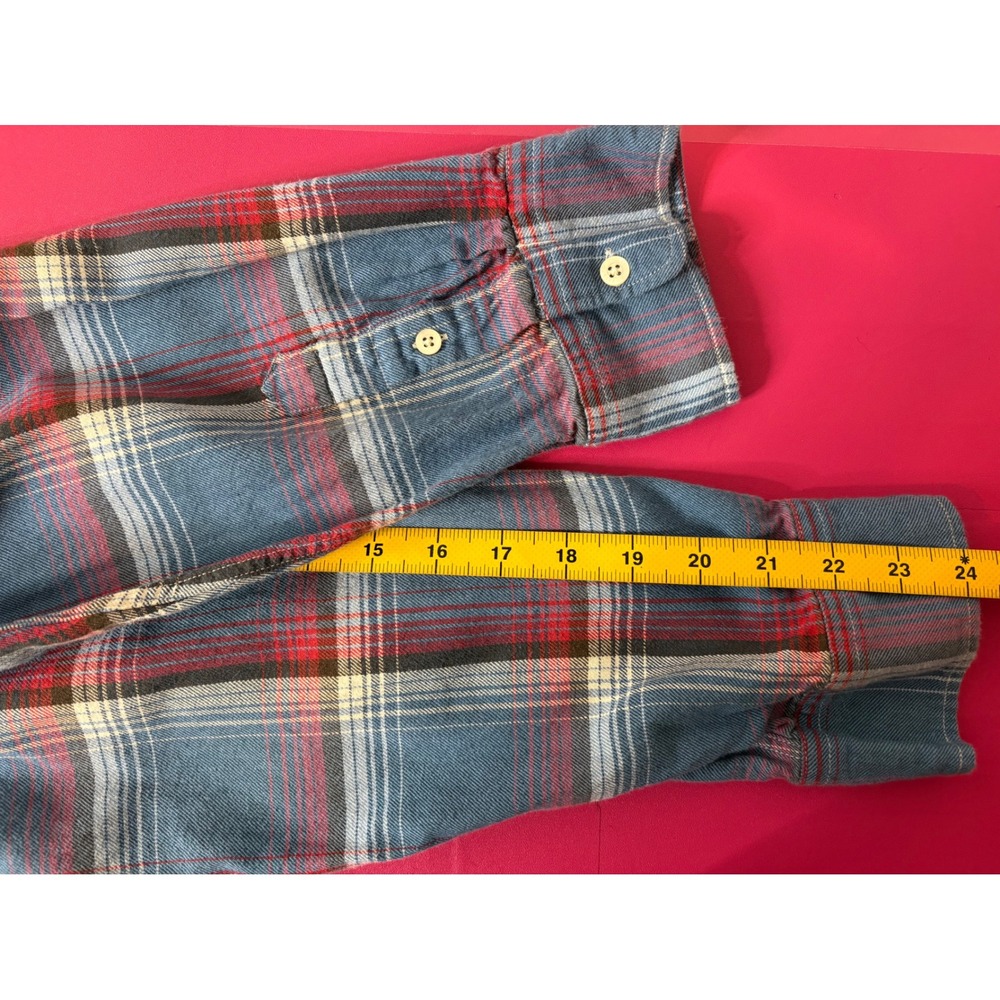 LAUREN JEANS CO RALPH LAUREN Blue Plaid Flannel Button Down Shirt 3X Country - Picture 5 of 10